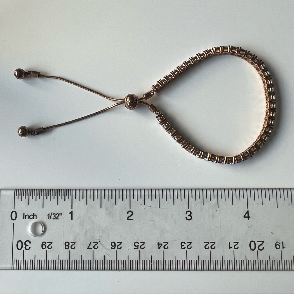 Diamonique adjustable tennis bracelet - Picture 7 of 9